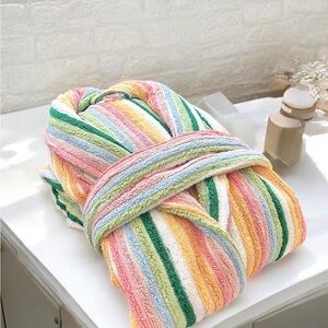 Colorful Striped Turkish Cotton Bathrobe